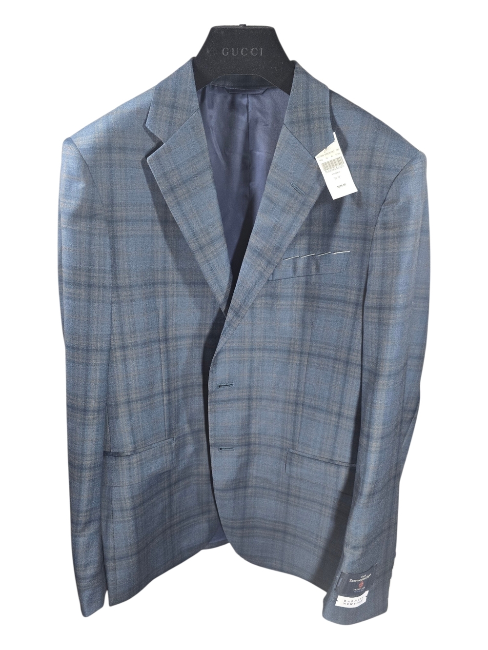 $698 NWT Ermenegildo Zegna Plaid Sport Coat Unfinished, Pre-tailored 38R
